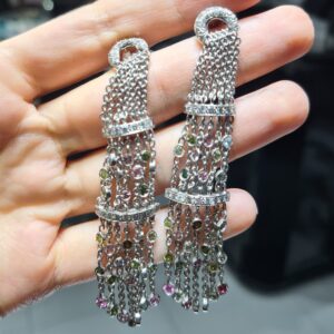 2.El Pırlanta 4,20 Karat Pırlanta & Renkli Taşlı Küpe X007653