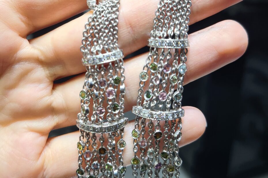 2.El Pırlanta 4,20 Karat Pırlanta & Renkli Taşlı Küpe X007653