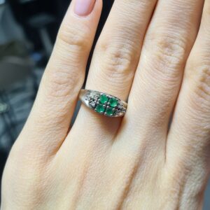 2.El Pırlanta 0,23 Karat Pırlanta & Zümrüt Yüzük ALM1131