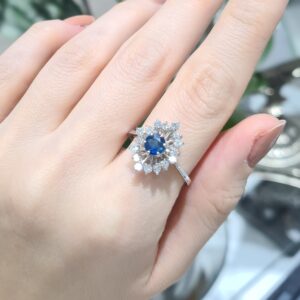 2.El Pırlanta 0,70 Karat Pırlanta & Safir Yüzük X007741