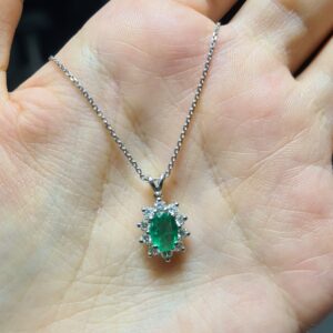 2.El Pırlanta 1,21 Karat Pırlanta & Zümrüt Kolye X007699