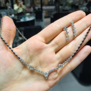 2.El Pırlanta 1,40 Karat Gerdanlık & Küpe Set X007766-X007768