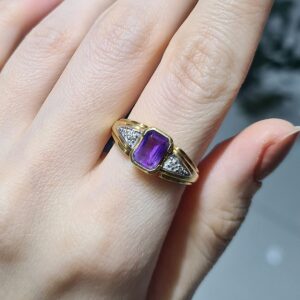 Pırlanta 1,02 Karat Ametist Yüzük ALM1101