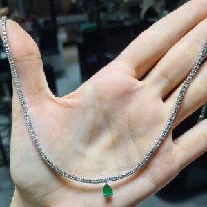 Pırlanta 1,80 Karat Pırlanta & Zümrüt Suyolu Gerdanlık X007772