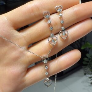 2.El Pırlanta 0,45 Karat Kolye & Küpe Set X007910-X007911