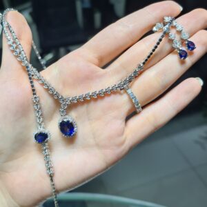 2.El Pırlanta 0,77 Karat Gerdanlık-Bileklik-Küpe Set X007845-X007844-X007843