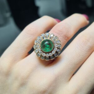 2.El Pırlanta 1,15 Karat Pırlanta ve Zümrüt Yüzük X008005