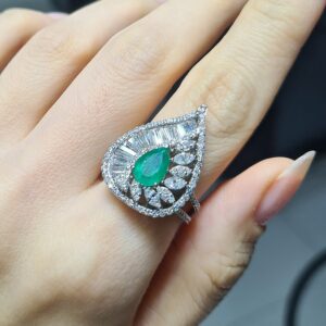 2.El Pırlanta 3,00 Karat Pırlanta & Zümrüt Yüzük X008158