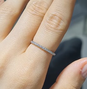 2.El Pırlanta 0,12 Karat Yarımtur Yüzük