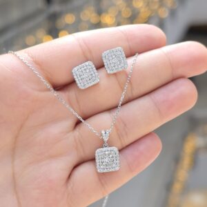 2.El Pırlanta 1,31 Karat Kolye & Küpe Set MRT0045-MRT0046