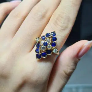 2.El Pırlanta 1,40 Karat Pırlanta & Safir Yüzük X008318