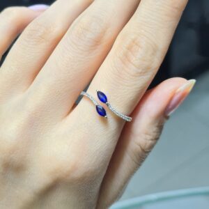 Pırlanta 0,40 Karat Pırlanta & Safir Yüzük X008270