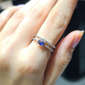 Pırlanta 0,45 Karat Pırlanta & Safir Yüzük X008269