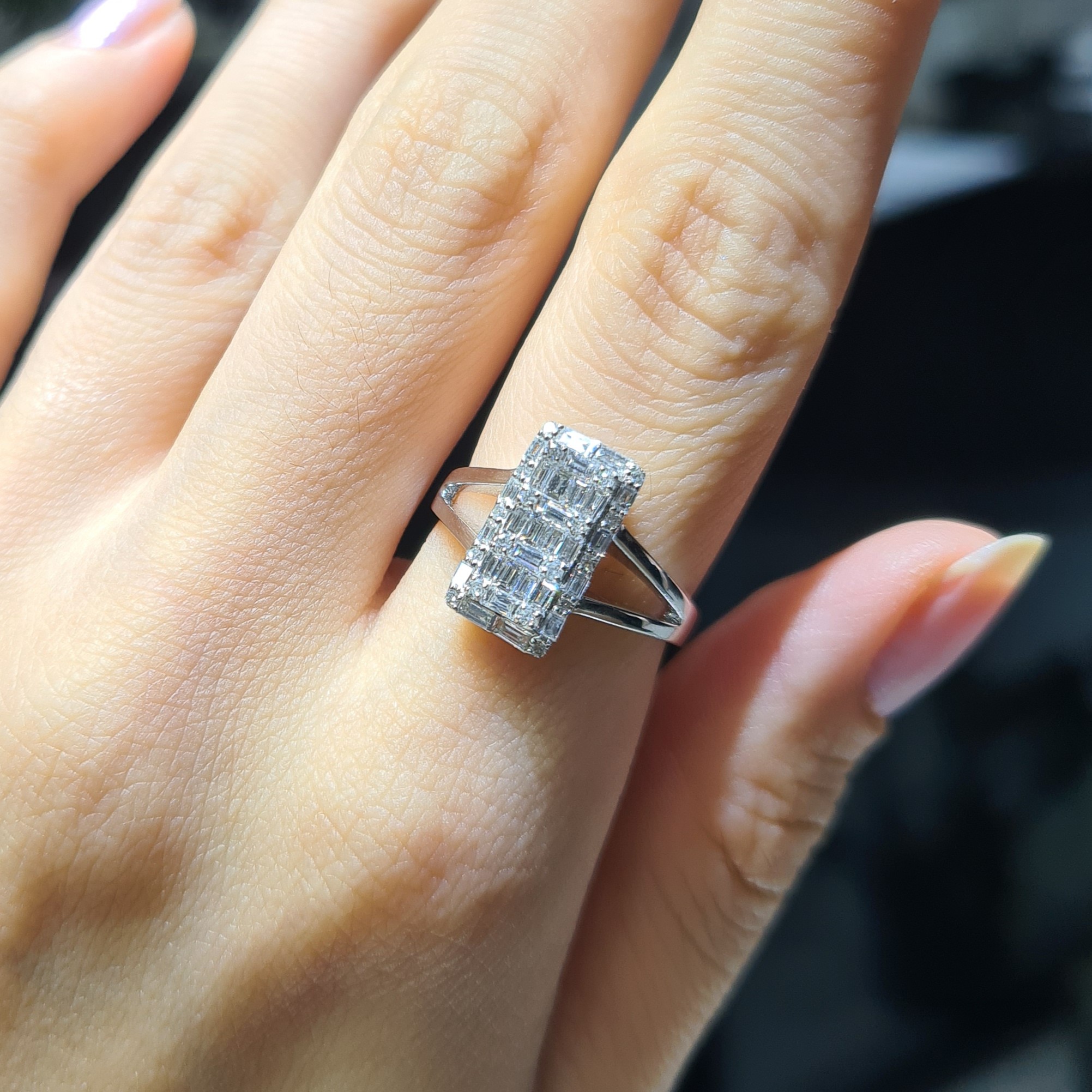 Pırlanta 0,56 Ct Baget Yüzük MRT0056