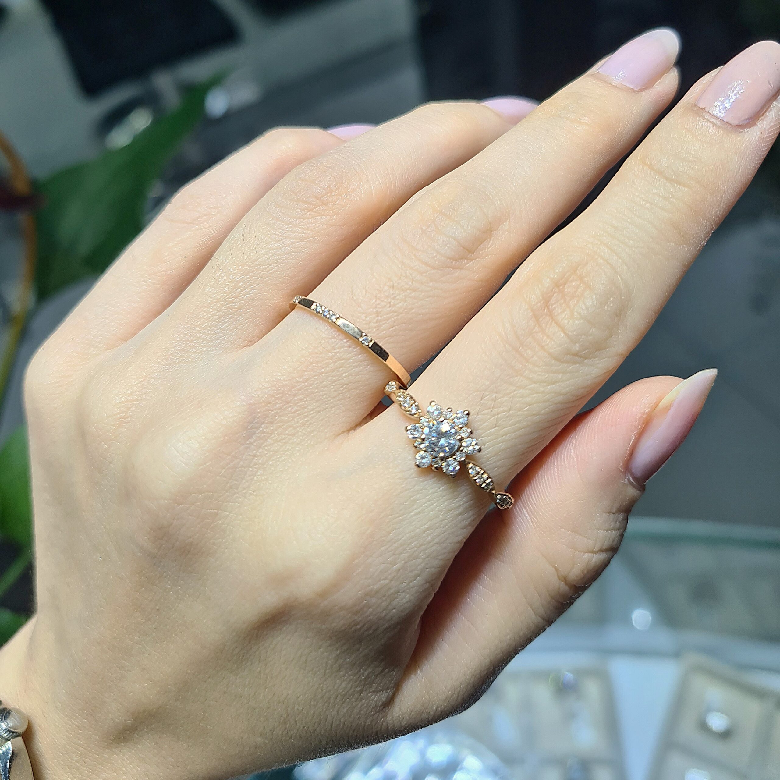 2.El Pırlanta 0,56 Ct HRD Sertifikalı Tektaş İkili Yüzük