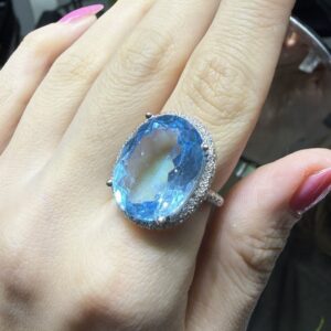 2.El Pırlanta 20,20 Karat Pırlanta ve Blue Topaz Yüzük X008710
