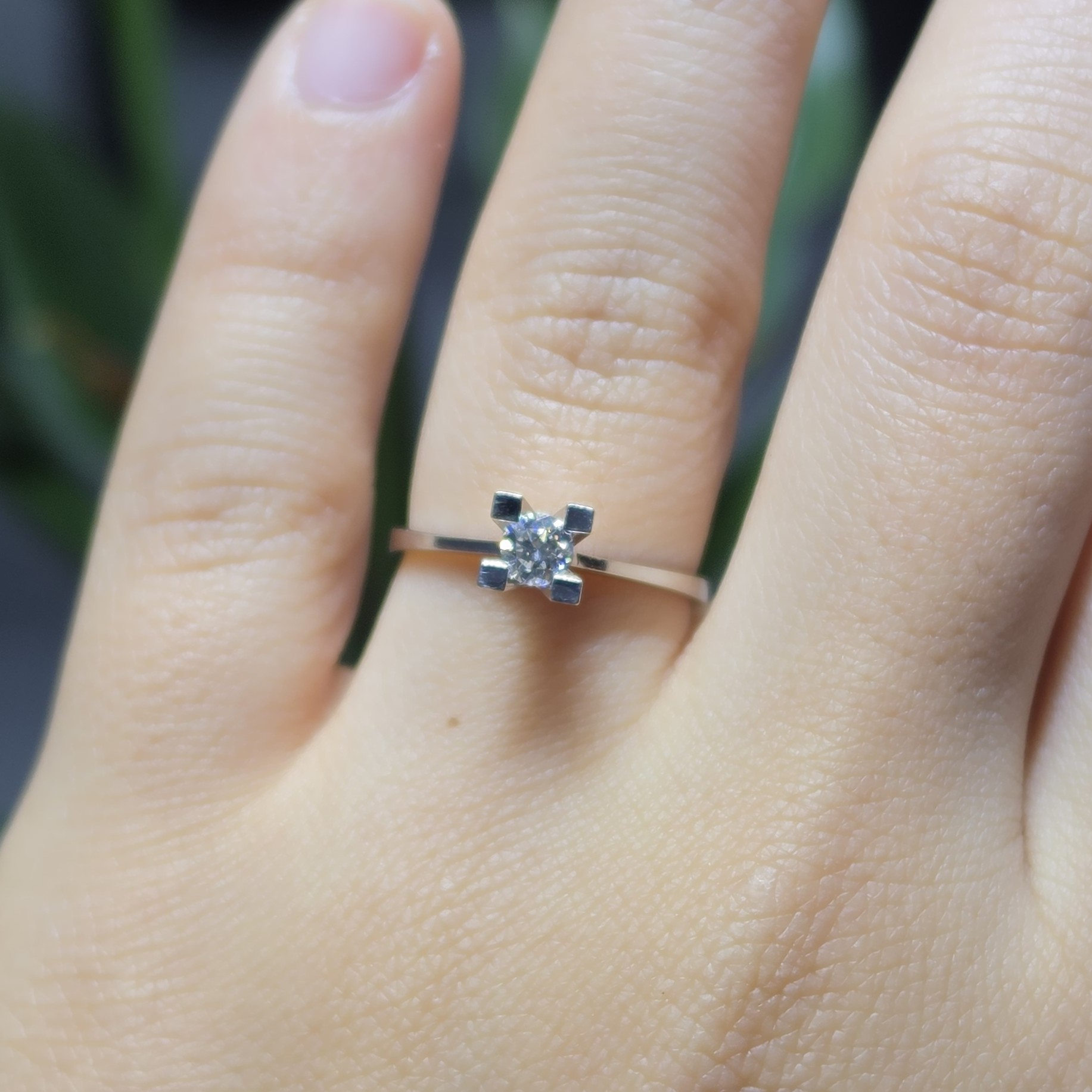 2.El Pırlanta 0,22 Ct Tektaş Yüzük