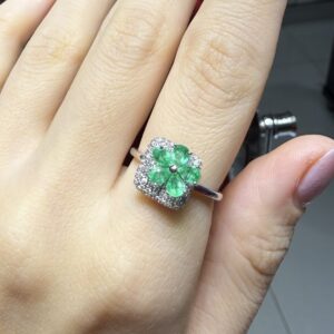 2.El Pırlanta 1,00 Karat Pırlanta ve Zümrüt Yüzük DY00033